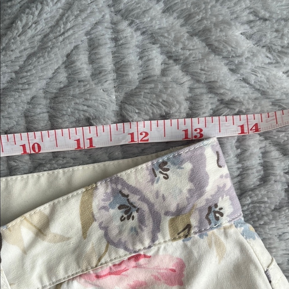 RALPH LAUREN cotton Floral Print cropped capri Pants 4 COQUETTE petal pink prep - Picture 3 of 10